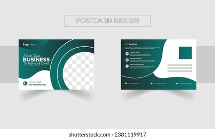 Modern Corporate business postcard design template, simple and Clean Modern Minimal digital marketing agency postcard and EDDM Postcard design