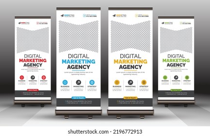Modern Corporate Business Roll Up Banner Standee Template Vector Design, Abstract Creative X Banner, Pull Up Banner Layout for Advertisement, Ads, Exhibition, Display


