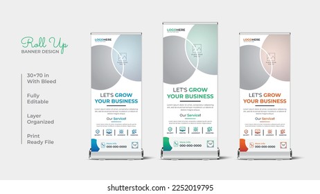 Modern corporate business roll up banner design