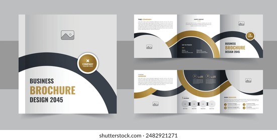 Modern corporate business square trifold brochure flyer, poster template design or modern square tri fold brochure. Creative business square trifold brochure template design vector layout