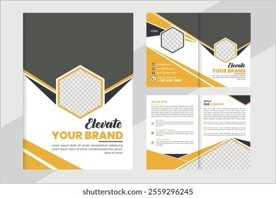 Modern corporate business tri-fold design template