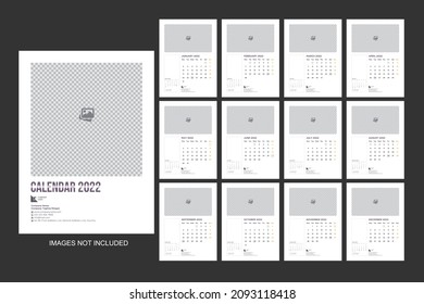 Modern corporate calendar year 2022 creative businesses. Complete 12 months from January to December on 12 dedicated pages. 