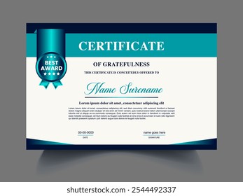 Modern corporate certificate design template, diploma Certificate of achievement design concept