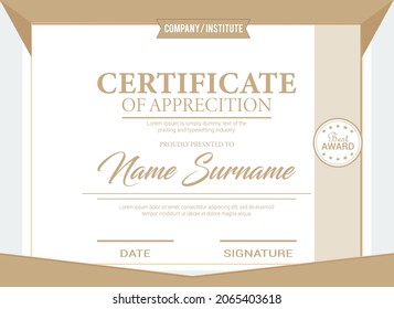 Modern and Corporate Certificate Template. Use this sample certificate in your business, business or institution at the end of any course.