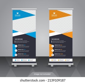 Modern corporate colorful roll up standee banner design template
