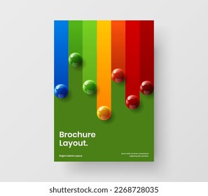 Modern corporate cover A4 vector design concept. Simple realistic balls placard illustration.