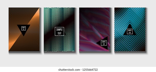 Modern Corporate Cover Design, Trendy Vector Music Poster. Geometric Design, Waves, Zigzag, Lines, Stripes Corporate Identity.
