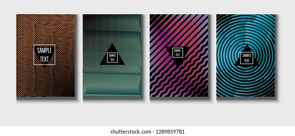 Modern Corporate Cover Design, Trendy Vector Music Poster. Green, Pink, Blue, Gray Geometric Presentation, Corporate Identity. Magazine Minimal Cover, Banner. Hipster Tech Futuristic Paper Layout