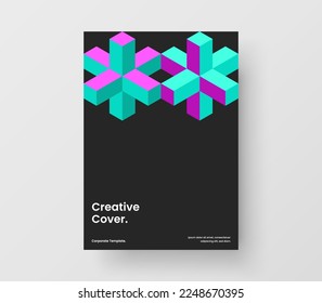 Modern corporate cover design vector template. Clean geometric hexagons front page concept.