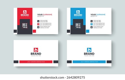 Modern corporate creative business card design layout template. Template design for business card, visiting Card, identity card, contact, branding, stationery design template.