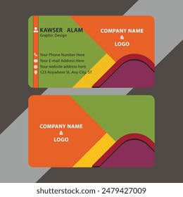 Modern Corporate Creative Exclusive Editing Business Card Design and Visiting Card Design Double-Sided Template