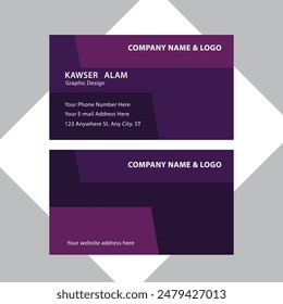 Modern Corporate Creative Exclusive Editing Business Card Design and Visiting Card Design Double-Sided Template