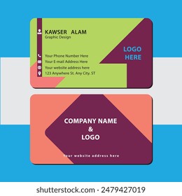 Modern Corporate Creative Exclusive Editing Business Card Design and Visiting Card Design Double-Sided Template