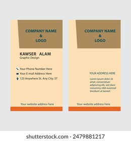 Modern Corporate Creative Exclusive Editing Excellent Business Card Design and Visiting Card Design Double-Sided Template