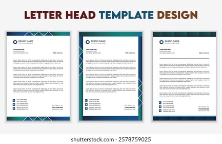 modern and corporate creative letterhead template design with a4 size 