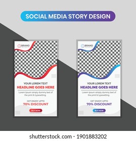 Modern Corporate Creative Red With The Violet Color Gradient Social Media Story Design Template	