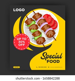 Modern corporate creative social media restaurant food banner vector design template