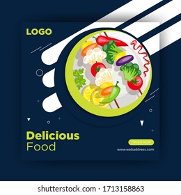 Modern corporate creative social media restaurant food banner vector design template