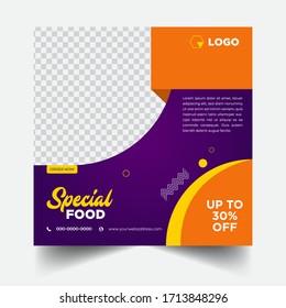 Modern corporate creative social media restaurant food banner vector design template