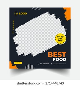 Modern corporate creative social media restaurant food banner vector design template