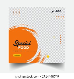 Modern corporate creative social media restaurant food banner vector design template