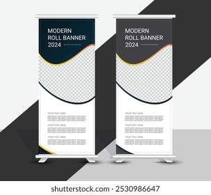 Modern Corporate digital Roll Up Banner. Creative X Banner, Holiday x-stand Banner.