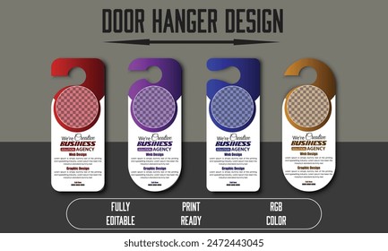Modern Corporate Door Hanger Template Design	
