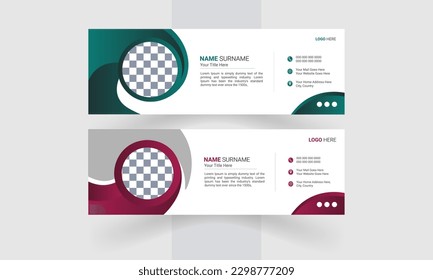 Modern Corporate Email Signature Design template set,business email signature vector design, vector illustration, 
Email signature template or email footer and personal social media cover template 