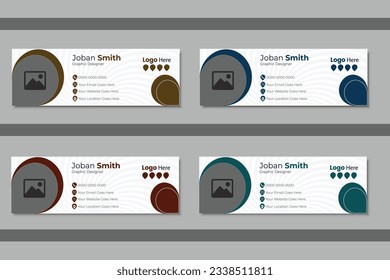 Modern corporate email signature vector template