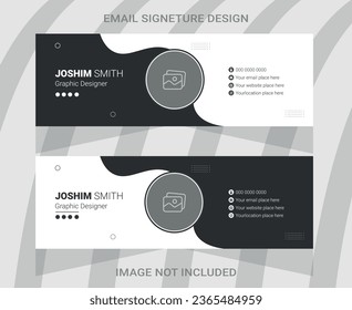 Modern corporate email signature vector template. Creative  clean email signature vector template for your business or company with two color background
