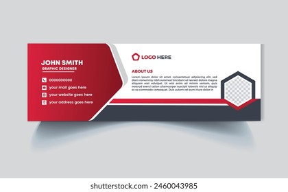 Modern corporate email signature vector template, EPS10 vector illustration