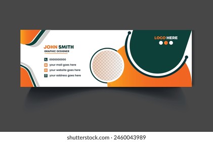 Modern corporate email signature vector template, EPS10 vector illustration