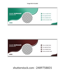Modern corporate email signature vector template
