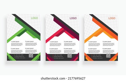 Modern corporate flyer. 3 colors are used here. It's suitable for marketing, advertising, branding, promotion of any corporate company