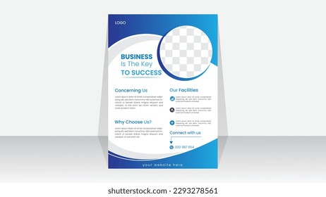 Moderner Corporate Flyer A4 Vektor Template für Digital Marketing Agentur, geeignet für Business Poster Layout, Corporate Banner und Prospekte, Titelseite, perfekt für kreative professionelle Geschäftswelt.