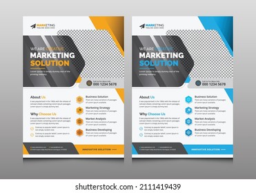 Modern Corporate Flyer Design Template for Multipurpose Use | Creative Business Flyer Brochure Booklet Leaflet Layout with Colorful Concept