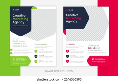 Modern Corporate flyer design template bundle, clean colorful business leaflet layout vector