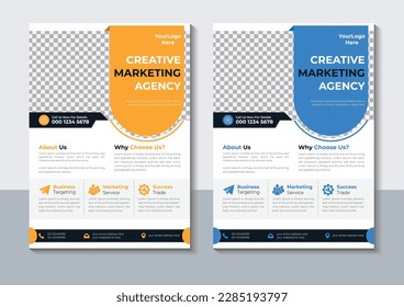 Modern Corporate Flyer Design Template, Marketing, layout, Annual Report, Vector illustrator