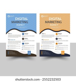  Modern Corporate flyer design template set, professional business flyer layout vector