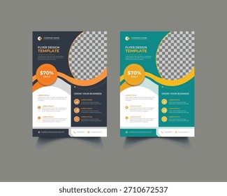 Una moderna Plantilla de folletos corporativos con Formas atrevidas y tipografía limpia. Perfecto para marketing, promoción de negocios, eventos y anuncios de empresas. Vector totalmente editable.