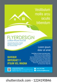 Modern corporate flyer template with Green and Blue color design, stylish and luxury layout design.