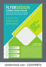 Modern corporate flyer template with Green and Blue color design, stylish and luxury layout design.