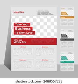 Modern corporate flyer template, minimal poster design, healthcare flyer, education leaflet, layout, set