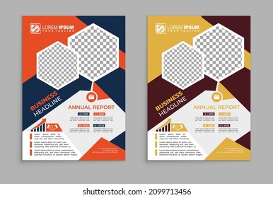 It's a modern corporate flyer in yellow and orange color. a4 paper size. For marketing, business proposal, promotion, advertise, publication, cover page