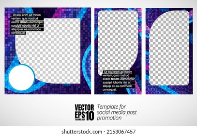 Modern corporate frame. Creative social media layout ready for use. Vector
