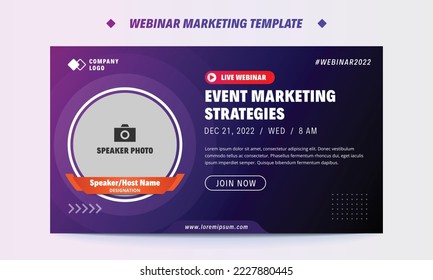 Plantilla de afiches de medios sociales modernos, corporativos y totalmente editables. Se puede usar en Webinar, Banner y Carrusel. 