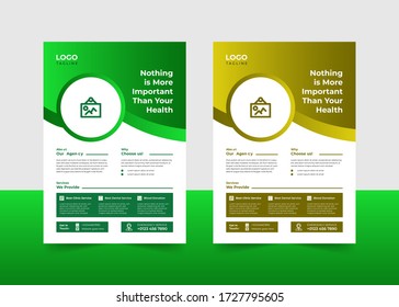 Modern corporate healthcare and medical a4 flyer design template