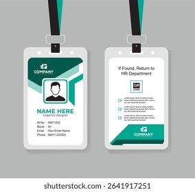 Modern Corporate ID Card Design Template with QR Code for Staff and Business Use 