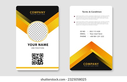 Modern corporate identity card design template. Company employee ID card design. Vector