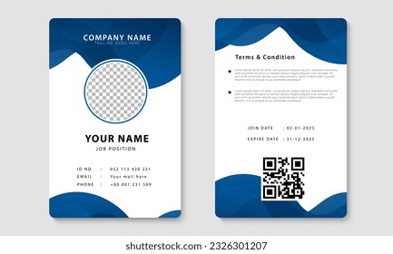 Modern corporate identity card design template. Company employee ID card design. Vector